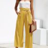 Wide Leg Casual Trousers Pants with Belt