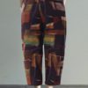 Wide-Legged Elastic Waist Geometric Print Trousers - Image 4