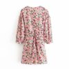 Boho Bow Sexy Pleated Floral Print Mini Dress - Image 4