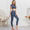 Camouflage Short Sleeve Sport Bra+Skinny Legging Print Tracksuit - Image 2