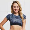 Camouflage Short Sleeve Sport Bra+Skinny Legging Print Tracksuit - Image 5