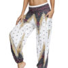 Casual Polyester Raised Waist Printed Loose Leg Pants - Image 4