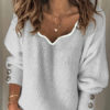 Casual Pullover V Neck Long Sleeves Sweaters - Image 3