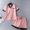 Casual Satin Faux Silk Shorts Nightwear Set