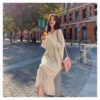 Casual V-Neck Loose Elegant Sweater Dress