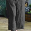 Elastic Waist Casual Loose Wide Leg Pants - Image 5