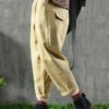 Elastic Waist Pocket Cotton Casual Pants - Image 8