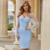 Elegant Lace Long Sleeve Celebrity Sexy Club Party Bandage Dress - Image 5