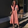 Elegant Loose A-line Ruffles Knitted Pullover Vestidos Sweater Dress - Image 2