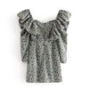 Elegant Ruffle  Puff Long Sleeve Mini Dress - Image 4