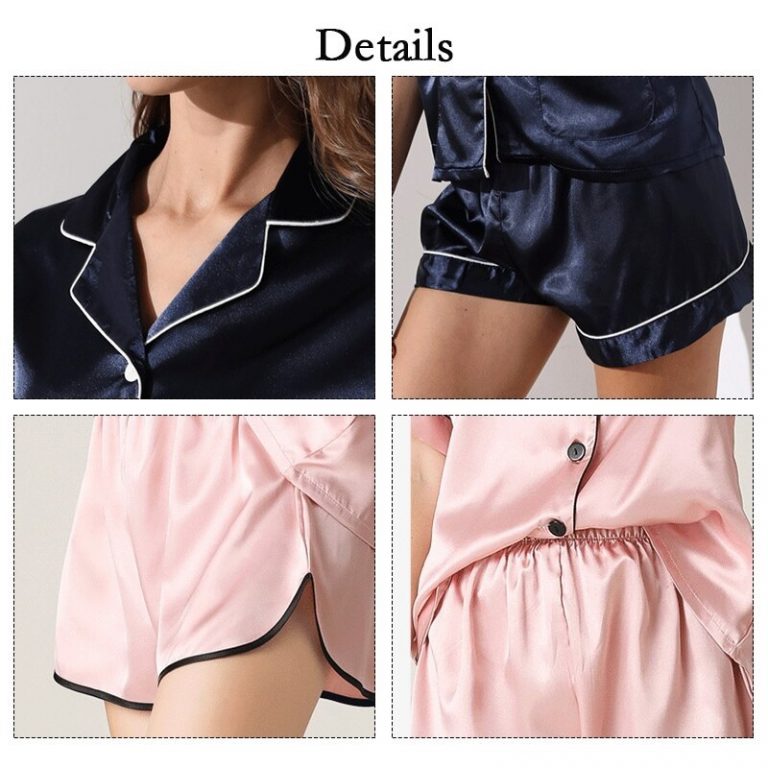 Elegant Solid V Neck Nightwear - Image 5