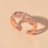 Engagement Rings Rose Rhinestone Decor Open Cuff Finger Jewelry - Image 5
