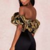 Sexy Short Sleeve Slash Neck Crop Tops - Image 2