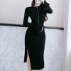 Flare Sleeve Knitted Sweater And Hip Packaged Skirt - Image 2