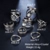 Flower Leaves Crystal Rings Party Jewelry 8 PCS/Lot - Image 2