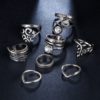 Flower Leaves Crystal Rings Party Jewelry 8 PCS/Lot - Image 3