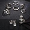 Flower Leaves Crystal Rings Party Jewelry 8 PCS/Lot - Image 7