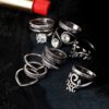 Flower Leaves Crystal Rings Party Jewelry 8 PCS/Lot - Image 8