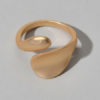 Gold Rings Open Cuff Leaf Shaped Jewelry - Image 5