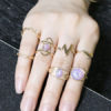Gold Stacking Cut Out Cage Knuckle Rings Set In 7pcs - Image 2