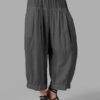 High Waist Loose Casual Solid Wide Leg Pant - Image 3