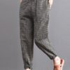High Waist Plaid Long Harem Pants - Image 2