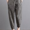 High Waist Plaid Long Harem Pants - Image 5