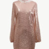 Jewel Neck Sexy Sequins Long Sleeves Puffed Sleeves Club Dress - Image 6