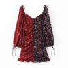 Lantern Sleeve Sexy Patchwork Bodycon Mini Dress - Image 2
