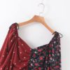 Lantern Sleeve Sexy Patchwork Bodycon Mini Dress - Image 4