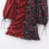 Lantern Sleeve Sexy Patchwork Bodycon Mini Dress - Image 5