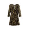 Leopard Print Short Dress V-neck Chiffon Mini Dress