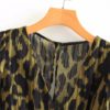 Leopard Print Short Dress V-neck Chiffon Mini Dress - Image 3