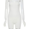 Letters Print Straps Neck Sleeveless Polyester Skinny One Piece Outfit - Image 6