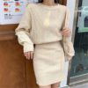 Long Sleeve Basic Knitted Pullovers Sweater Dress