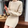 Long Sleeve Basic Knitted Pullovers Sweater Dress - Image 2
