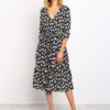 Long Sleeve Elegant Vintage A Line Floral Print Dress