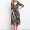 Long Sleeve Elegant Vintage A Line Floral Print Dress - Image 2