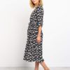 Long Sleeve Elegant Vintage A Line Floral Print Dress - Image 4