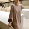 Loose Vestidos Chic Hit Thicken Pockets Sweater Dress - Image 9
