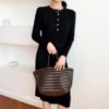 O-Neck Single-Breasted Straight Sweater Dress - Image 15