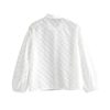 Polka Dot Transparent Three Quarter Sleeve Sexy Blouse - Image 4