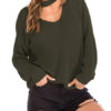 Pullovers V-Neck Long Sleeves Acrylic Sweaters