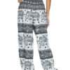 Raised Waist Lace Up Animal Print Loose Leg Long Trousers - Image 3