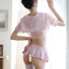 School Girl Costume Bow Frill Sheer Sexy Halloween - Image 3