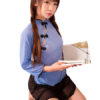 Sexy Costume School Girl Panty Mini Skirt Knotted Top Sheer 3 Piece Lingerie Halloween - Image 3