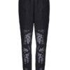 Sexy Elastic Waist Drawstring Flocking Patchwork Harem Pants - Image 2
