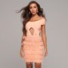 Sexy Off-Shoulder Feather Hollow Out Club Dresses - Image 2