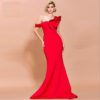 Sexy One Shoulder Ruffles Evening Party Maxi Dress