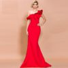 Sexy One Shoulder Ruffles Evening Party Maxi Dress - Image 4